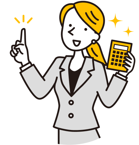 金額を提示する女性店員